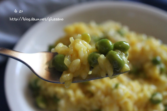 봄의 영양을 부드럽게 즐기는~완두콩 리조토(risotto)