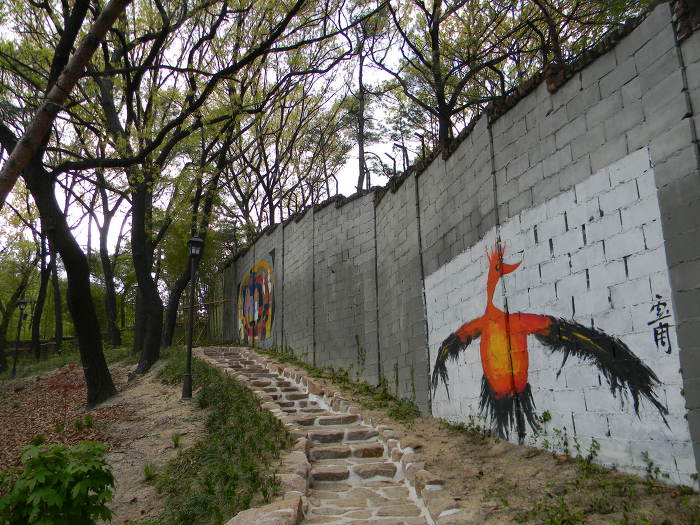 부암동 석파정 마무리 (별채, 북쪽 산책로, 소나무, 석파정, 경계벽 벽화)