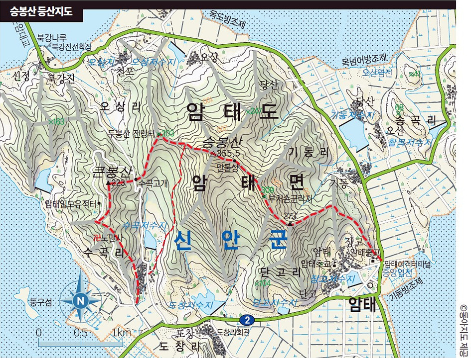 [신안] 두봉산 승봉산 등산지도