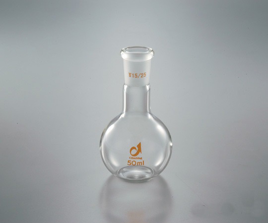 조인트 둥근 플라스크(목 짧은 평저)/재질/붕규산 유리-1/1개입/SHORT NECK ROUND FLASK FLAT BOTTOM